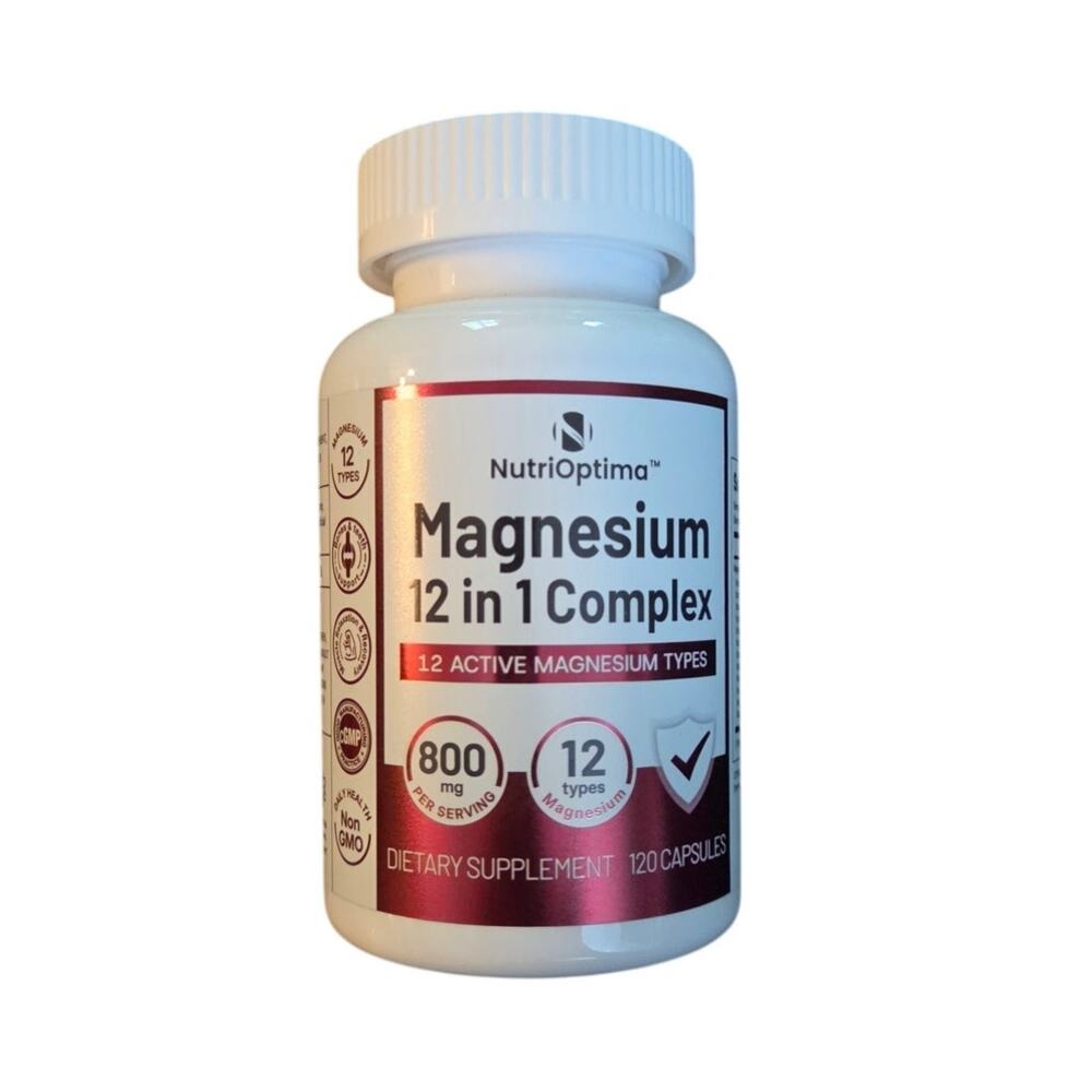 NutriOptima Magnesium 12 in 1 Complex 120 Capsules 800mg 12 Types of Magnesium